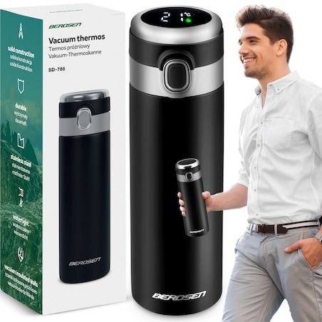 Kubek termiczny termos na kawę herbatę wyświetlacz Berdsen