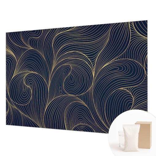 Fototapeta flizelinowa 208x146 cm - Falisty motyw, tapeta ścienna granatowa