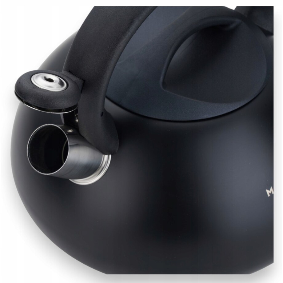 Duży Czarny Tradycyjny Czajnik Z Gwizdkiem Stalowy 3L Na Indukcję Gaz