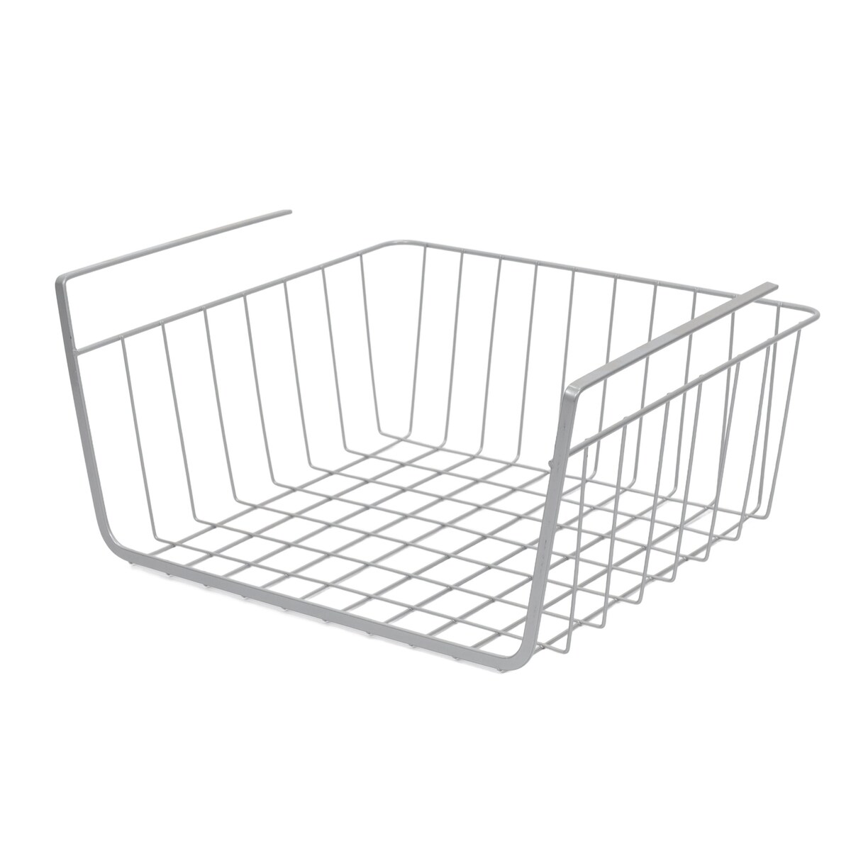 Koszyk podwieszany na owoce, metalowy, jasnoszary, 30 x 25,5 x 14 cm