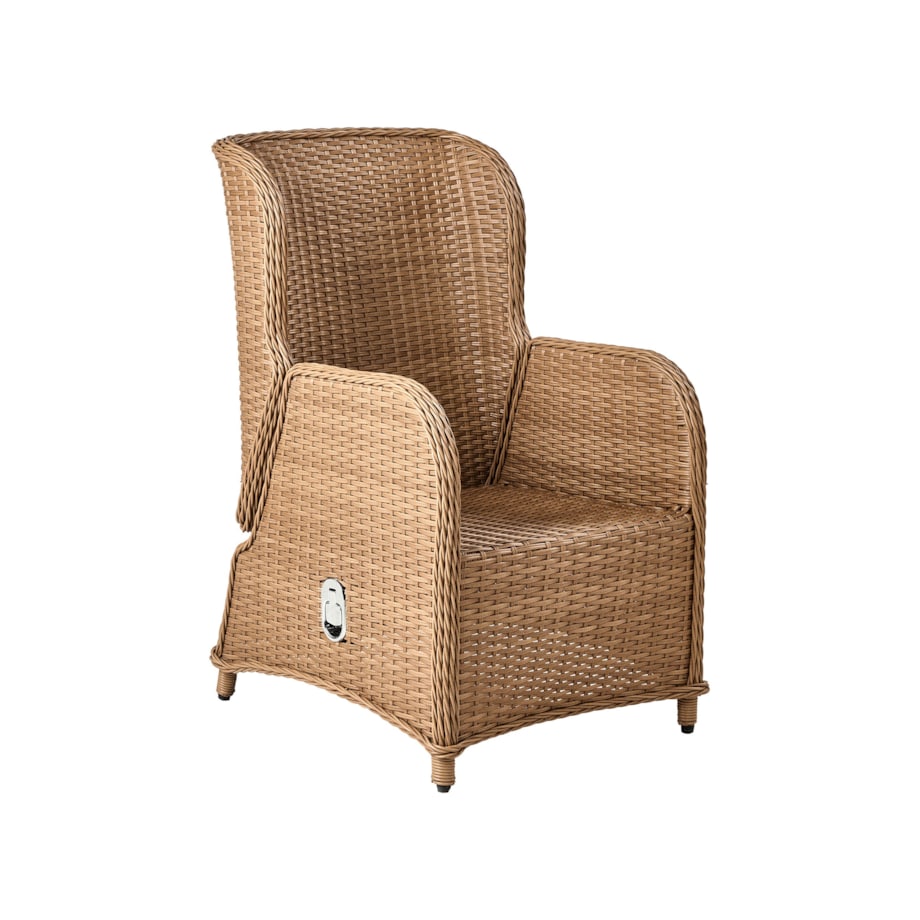 Zestaw ogrodowy ze stolikiem i otomaną dla 2 osób PONZA Technorattan Brązowy