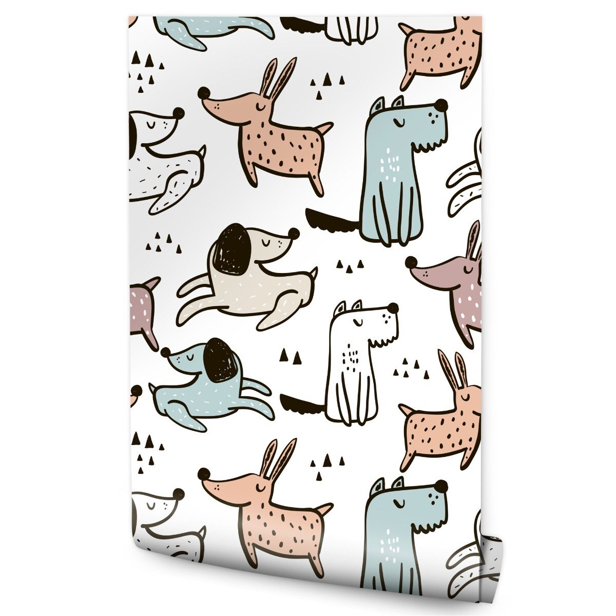 Tapeta Dziecięca KOLOROWE Pieski Zwierzątka