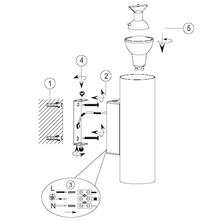Biała tuba ścienna Marley 212400201 punktowy kinkiet do gabinetu