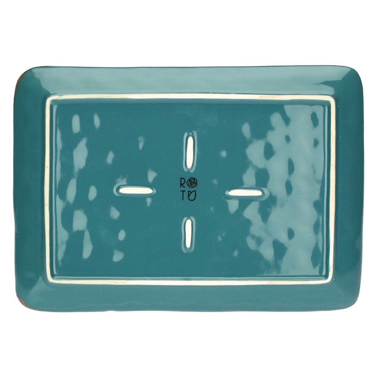Zestaw 2 tac prostokątnych Concerto Ottanio - Niebiesko-zielony, 27 x 19 cm