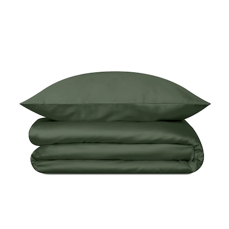 Pościel satynowa forest green 160/200 + 2 x 70/80 cm