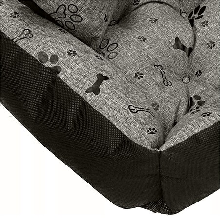 Legowisko Dla Psa Kanapa Posłanie 100X75 Cm Wodoodporne Poduszki Pikowane Kość Czarna