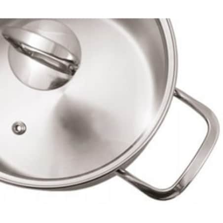 GERLACH GARNEK STALOWY DUŻY BRAVA 24 cm NA INDUKCJĘ 5 L Z POKRYWĄ