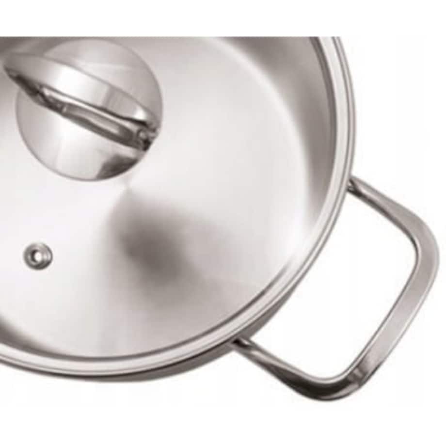 GERLACH GARNEK STALOWY DUŻY BRAVA 24 cm NA INDUKCJĘ 5 L Z POKRYWĄ