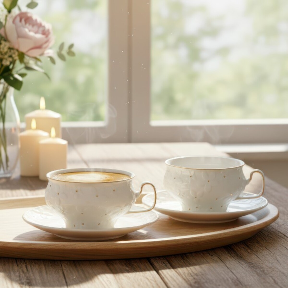 VILLA ITALIA Komplet filiżanek porcelanowych 280 ml 6 sztuk FIORELLA