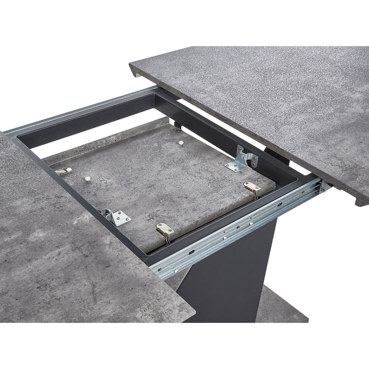 Stół do jadalni rozkładany 160/200 x 90 cm efekt betonu ALCANTRA