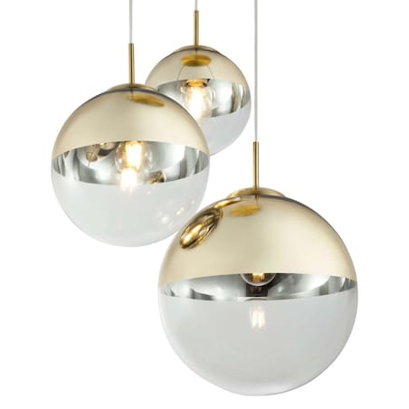 LAMPA wisząca VARUS 15855-3 Globo szklana OPRAWA zwis kaskada kule balls złote przezroczyste