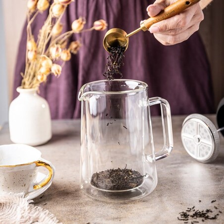 Zaparzacz do kawy herbaty 0.60L French Press różowe złoto KLAUSBERG