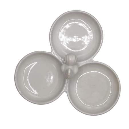 Talerz potrójny z kogutkiem 20x20x8 cm biały ceramiczny