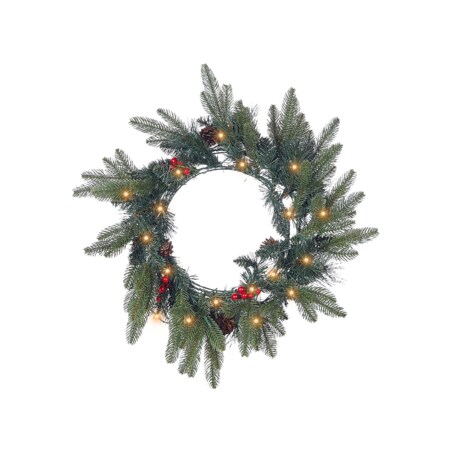 Wianek świąteczny ze światełkami 50 cm zielony WHITEHORN