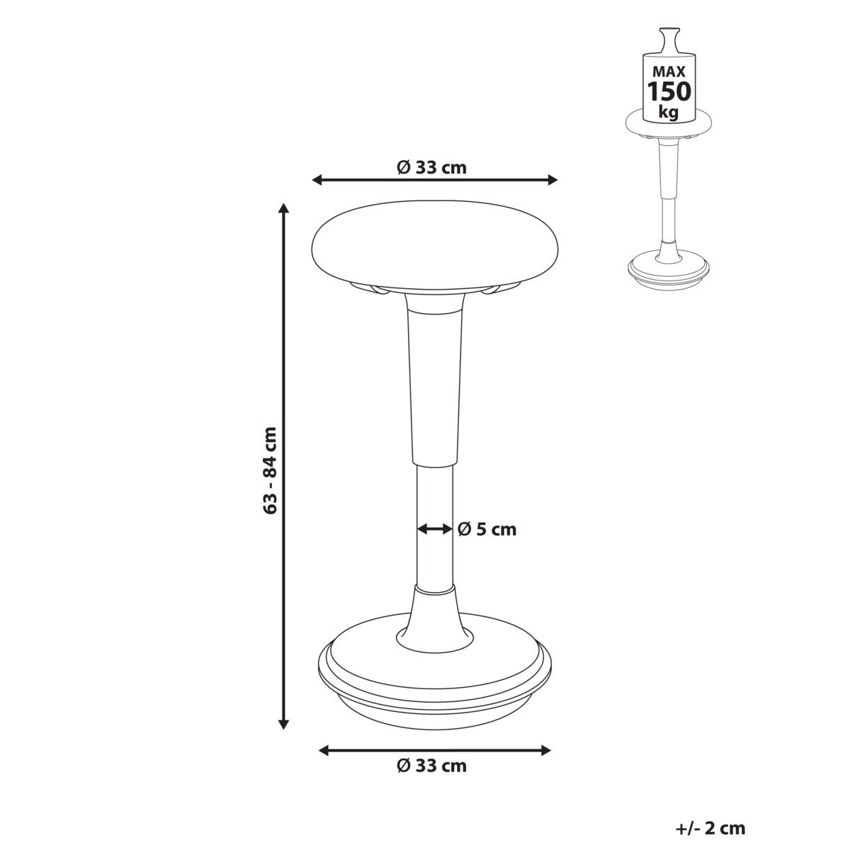 Stołek balansujący ESTELL Czarny