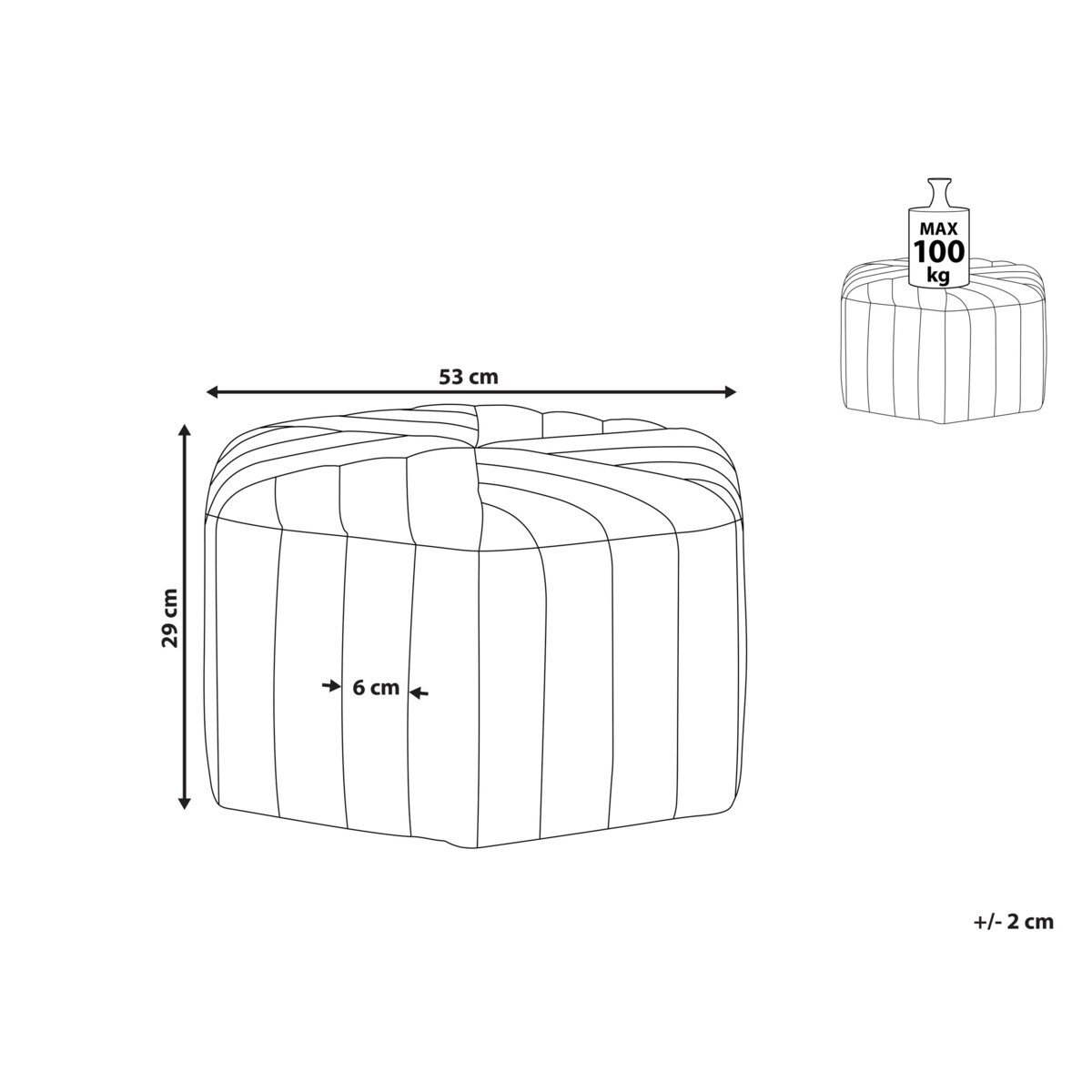 Puf welurowy 29 x 53 x 48 cm żółty MURIETTA