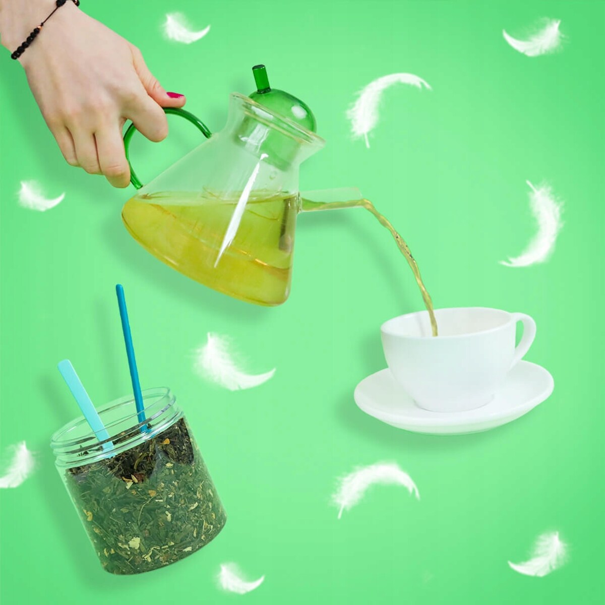 Herbata zielona MADAM BUTTERFLY premium brzoskwinie kwiat słonecznika 100g - herbata liściasta sypana mieszanka napar susz