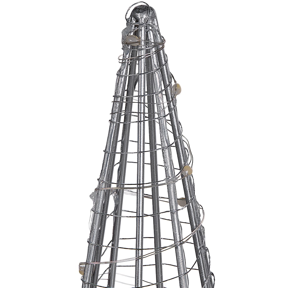Dekoracja ogrodowa LED PUKSALA Choinka 60 cm Srebrny