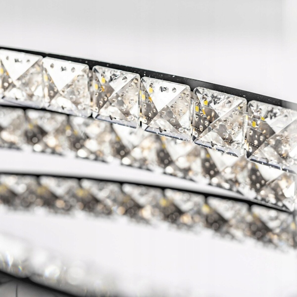 Kryształowa Lampa Sufitowa Żyrandol Ringi Led