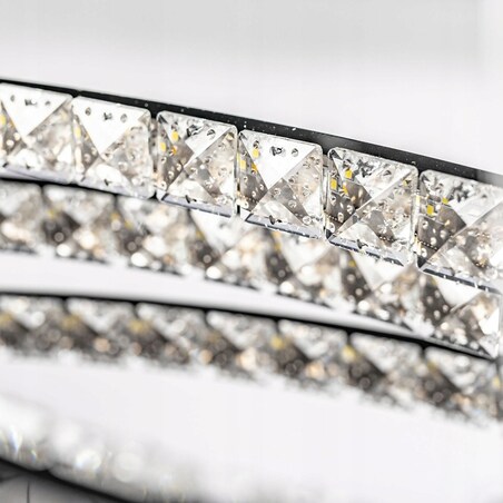 Kryształowa Lampa Sufitowa Żyrandol Ringi Led