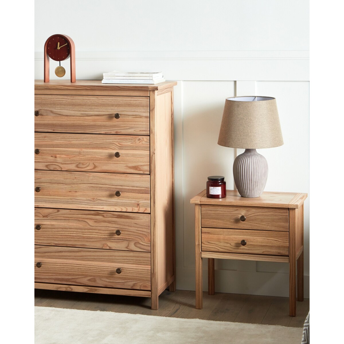 Szafka nocna 2 szuflady Drewno Jasne drewno SALTON