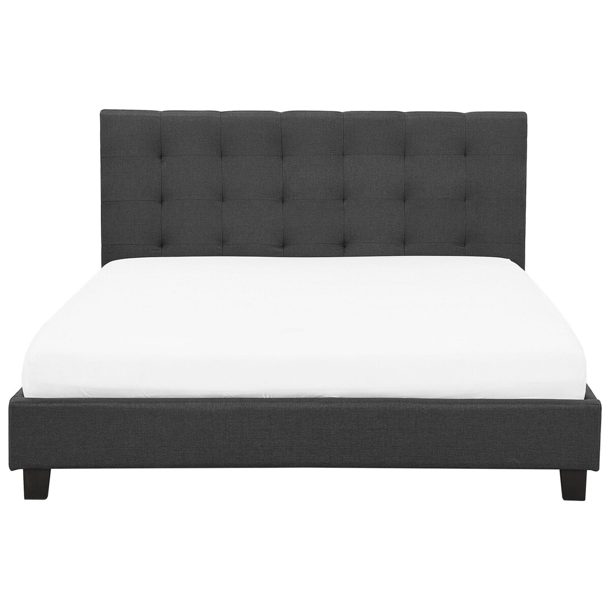 Łóżko wodne tapicerowane 180 x 200 cm ciemnoszare LA ROCHELLE