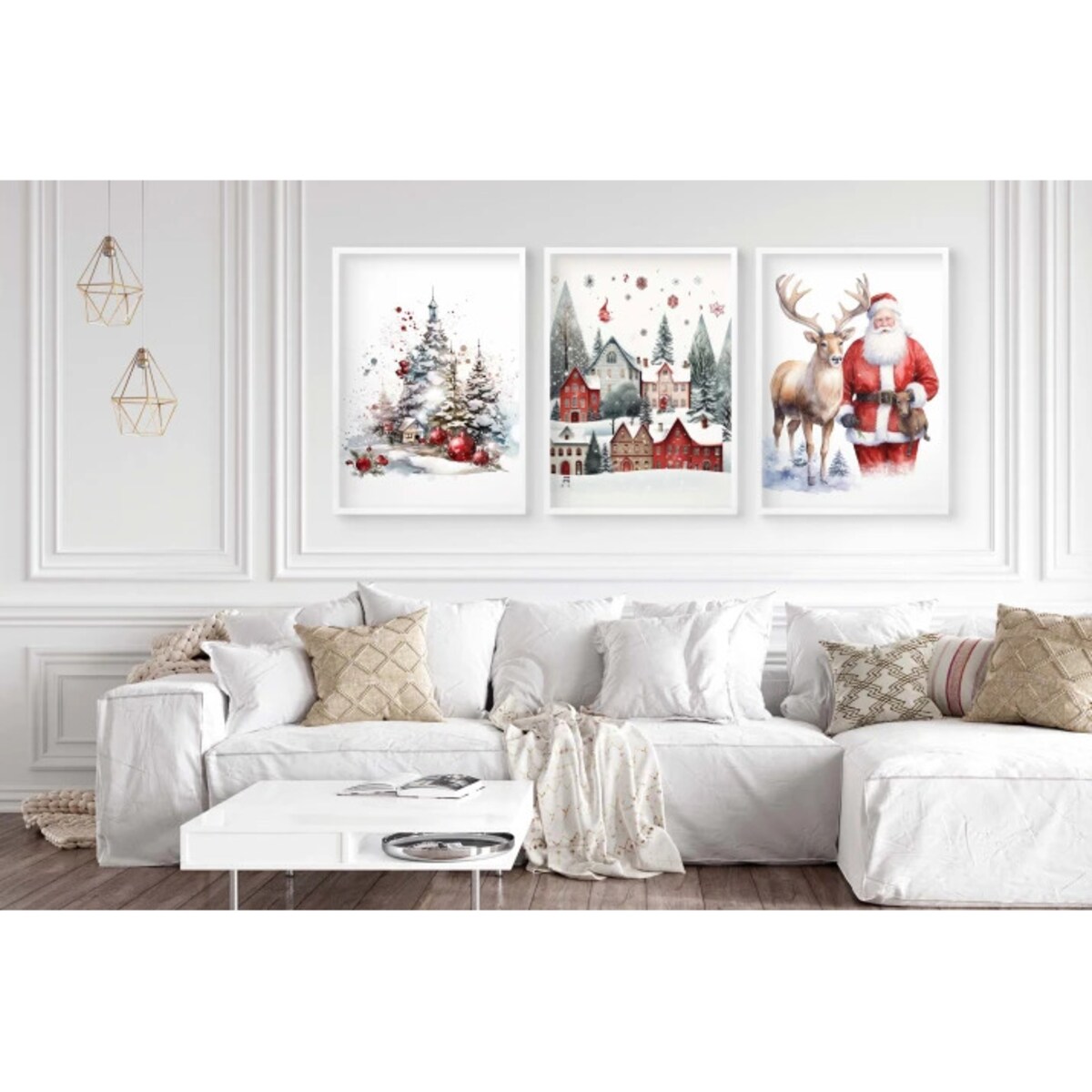 Obrazy Plakaty na Boże Narodzenie Święta na ścianę Mikołaj śnieg zima