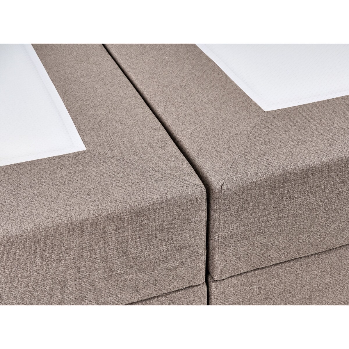 Łóżko kontynentalne z pojemnikiem ESQUIRE 160 x 200 cm Beżowoszary