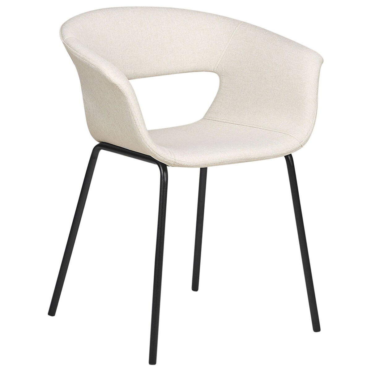 Krzesło do jadalni Zestaw 2 Tkanina Jasnobeżowy ELMA