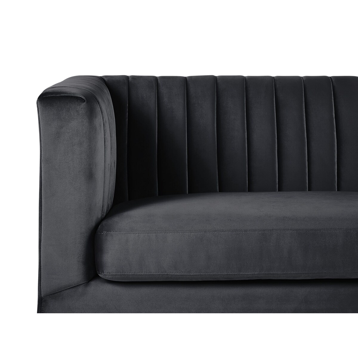 Sofa 3-osobowa welurowa czarna ARVIKA