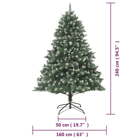 vidaXL Sztuczna choinka ze stojakiem, 240 cm, PVC