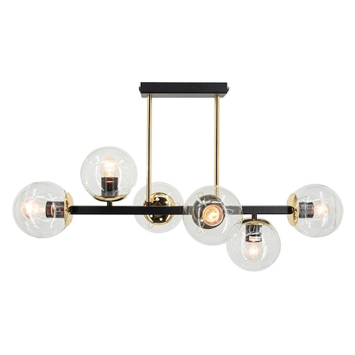 Wielopunktowa lampa sufitowa Sintra 3030/6 BL TR kulista złota czarna