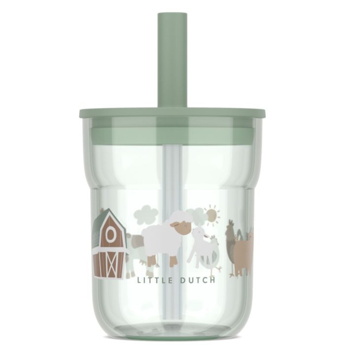 Szklanka dziecięca ze słomką Mio 250ml Little Farm 108023065399