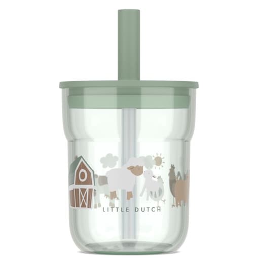 Szklanka dziecięca ze słomką Mio 250ml Little Farm 108023065399