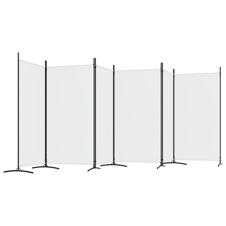 vidaXL Parawan 6-panelowy, biały, 520x180 cm, tkanina
