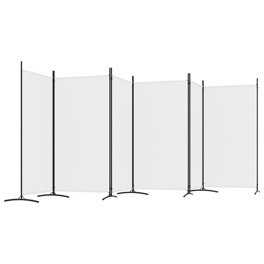 vidaXL Parawan 6-panelowy, biały, 520x180 cm, tkanina