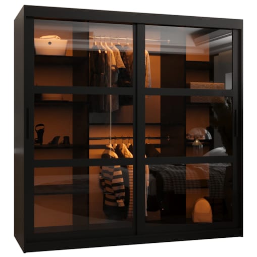 Szafa przesuwna Garderoba DOME 180 czarny