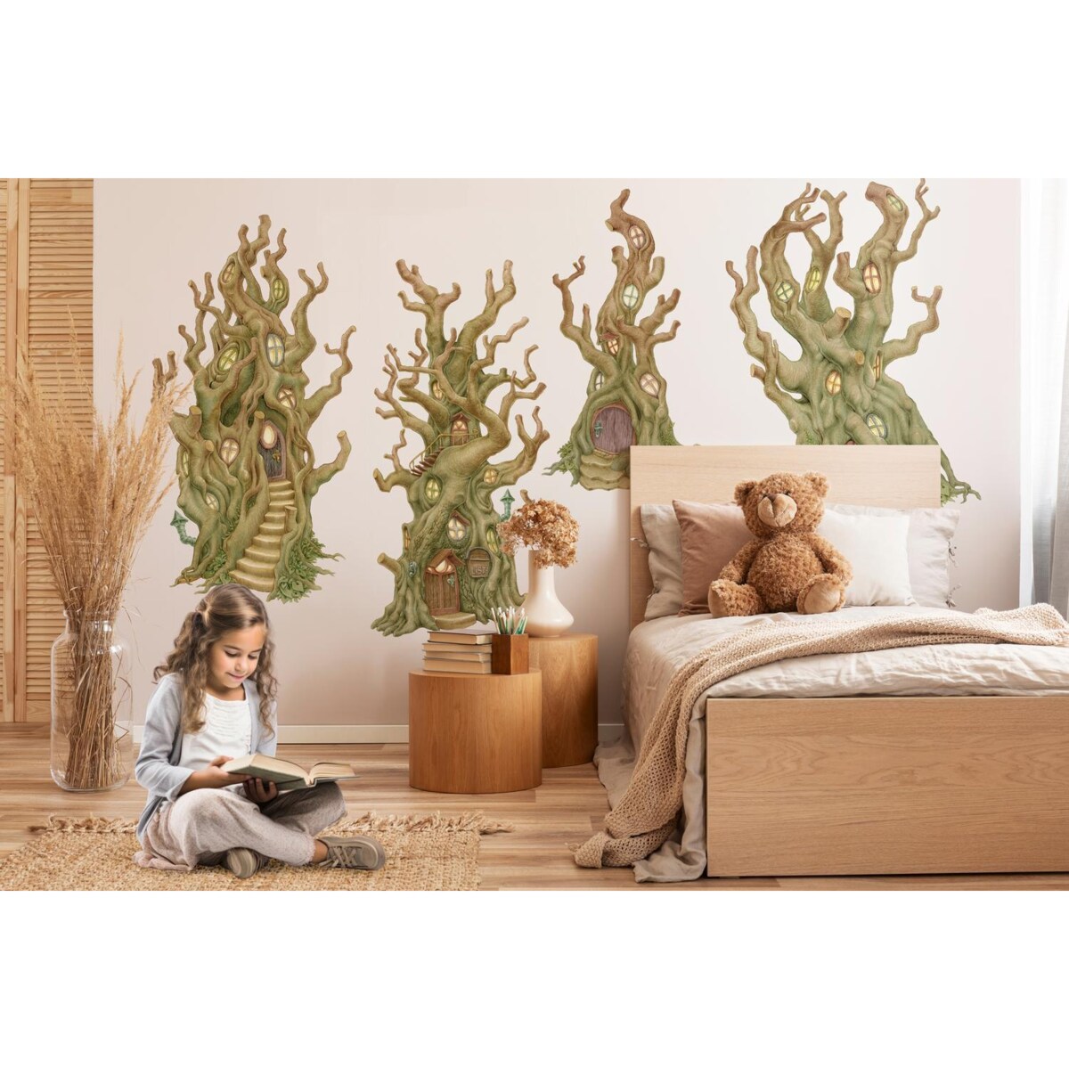 Zestaw naklejek na ścianę, Magiczne domy, 60cm