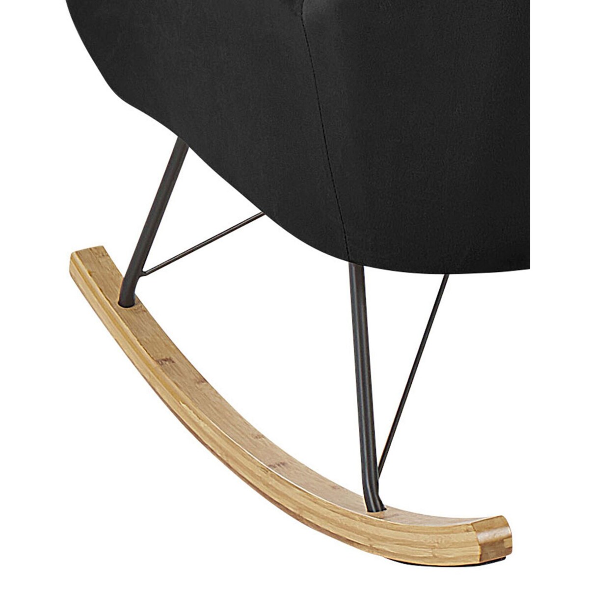 Fotel bujany welurowy czarny ELLAN