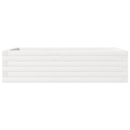 vidaXL Donica ogrodowa, biała, 90x60x23 cm, lite drewno sosnowe
