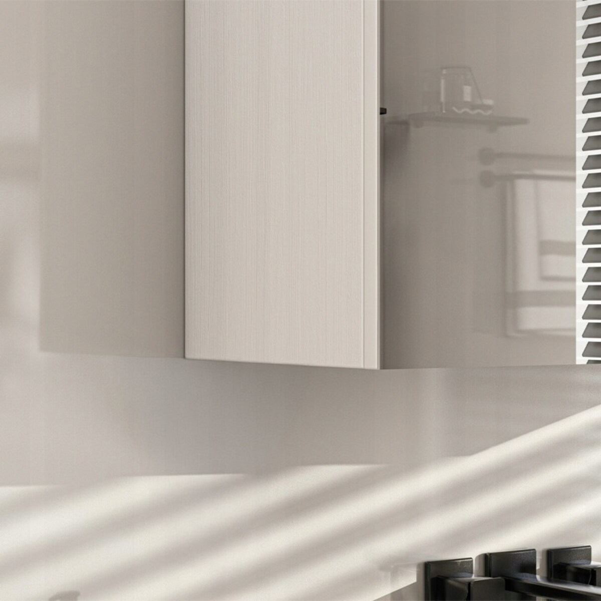 Wisząca szafka do łazienki z lustrem biała mdf nowoczesny design