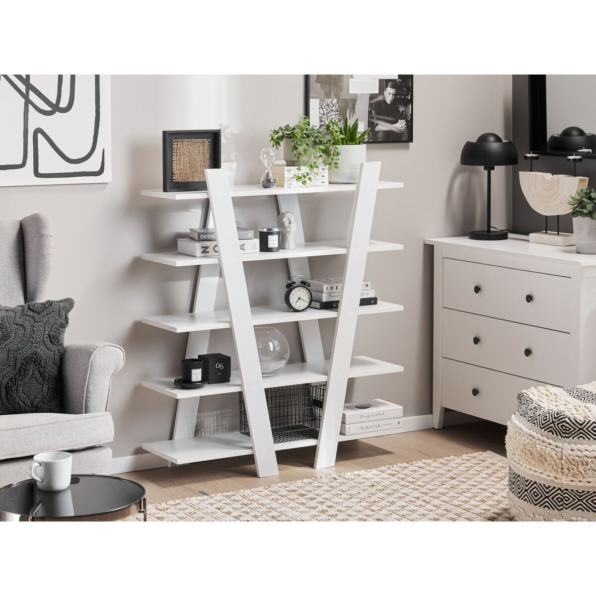 Regał 5 półek biały ESCALANTE