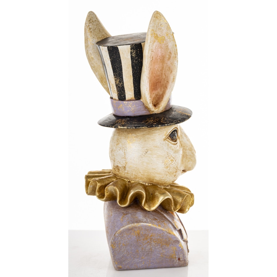 Figurka -popiersie królika 26,5x14x12 cm TORACE w cylindrze