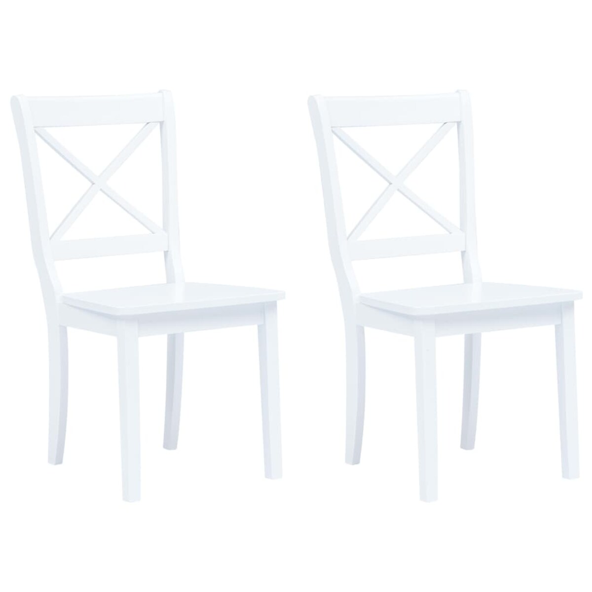 vidaXL Krzesła jadalniane, 2 szt., białe, lite drewno kauczukowca