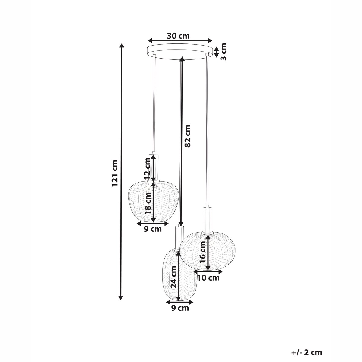 Lampa wisząca NJORO Szkło Przezroczysty