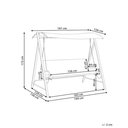 Huśtawka ogrodowa BONAGIA Metal Beżowy