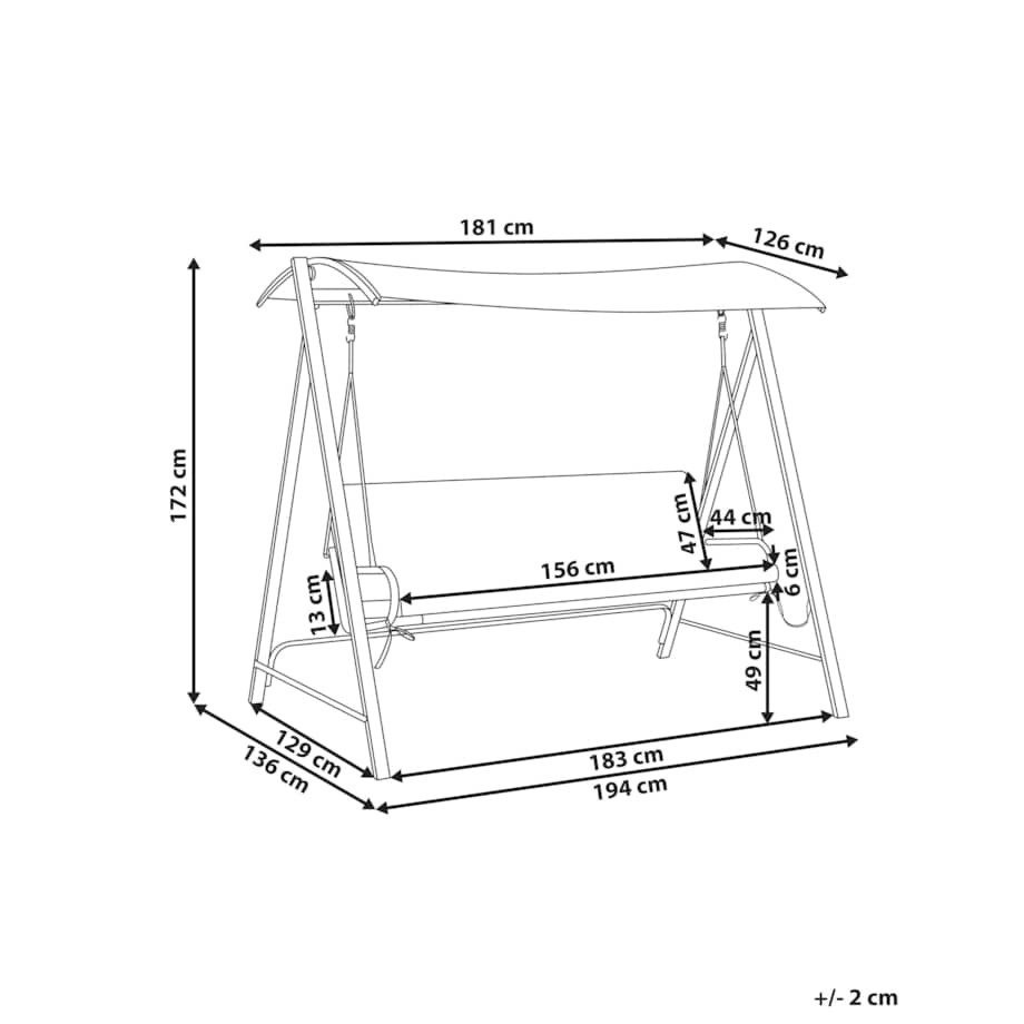 Huśtawka ogrodowa BONAGIA Metal Beżowy