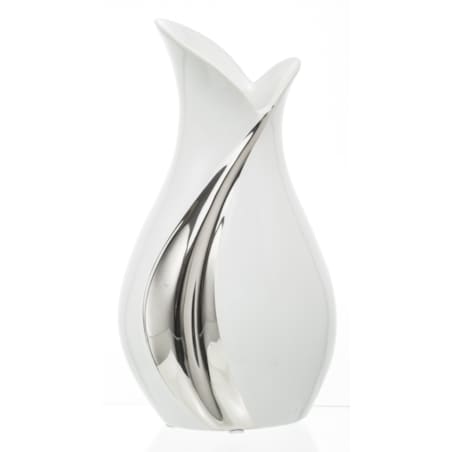 Wazon ceramiczny 30x12,5x15 cm BELO srebrno-biały