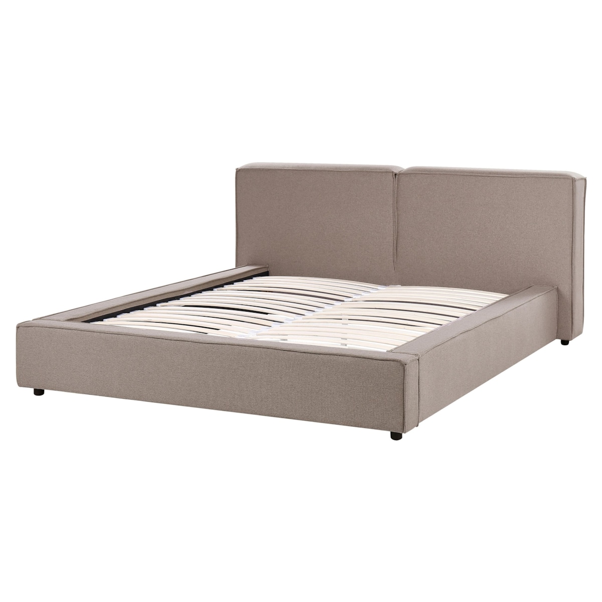 Łóżko tapicerowane 160 x 200 cm jasnobrązowe LINARDS