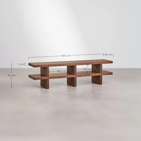 Szafka, komoda RTV Viviene 150x35 cm MDF, popielaty brąz